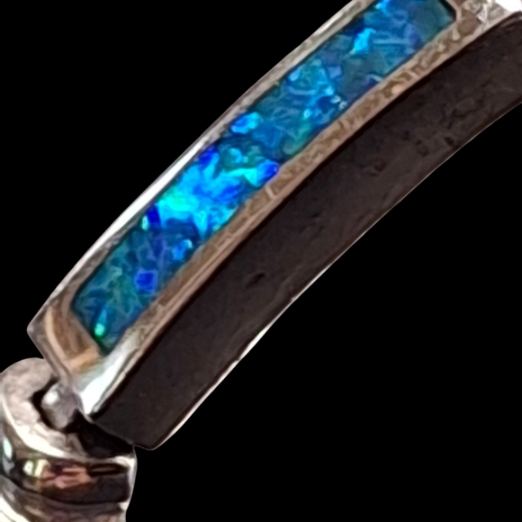 925 Sterling Silver Lab Grown Created Opal Bars 7 inch Chain Gemstone Diamond - Picture 5 of 13